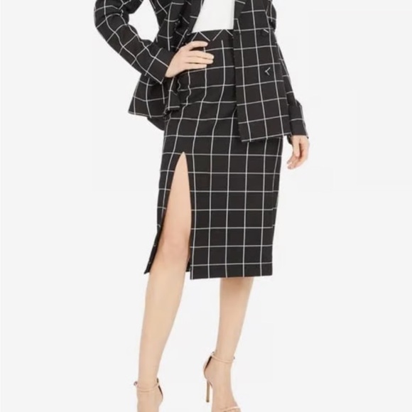Bardot Black and White Grid Pencil Skirt - Picture 8 of 8